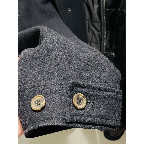 Pronto Uomo Black Wool Blend Double Lined Peacoat Jacket Men’s Sz XXL RARE HTF - Picture 6 of 7